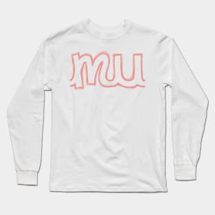 Mu Cursive Greek Letter Long Sleeve T-Shirt